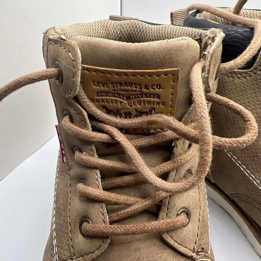 Levis Little Boy's Dean-Walker Sneaker Boots High-Top Shoes Mocha/Tan Sz 12
